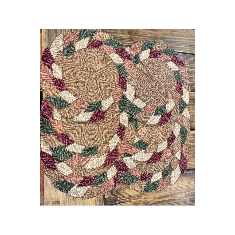 Bed Bath & Beyond Beaded Fall Table Runner and 6 Placemats Set Autumn‎ Harvest